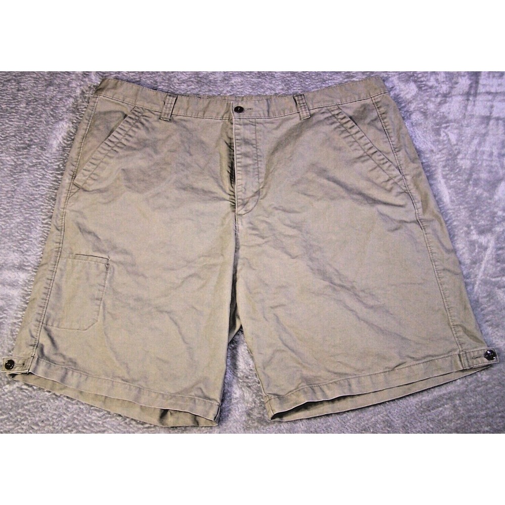 Dockers Shorts Men's W42 Flat Front Relaxed Fit Chino Khaki‎